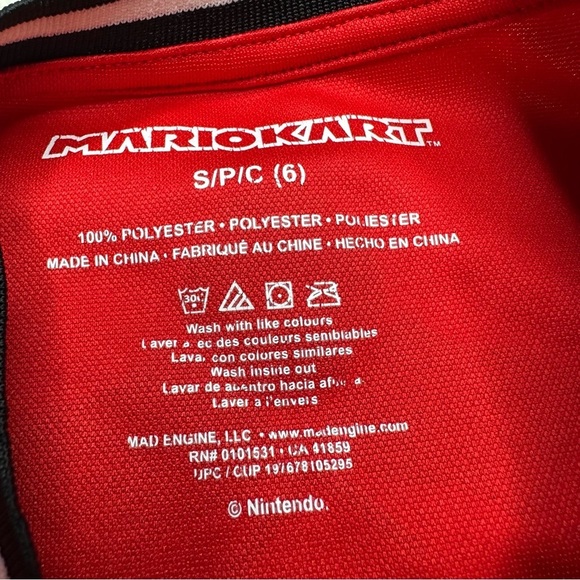 Mario Kart Tank Top Red/Black/White Size 6 - Picture 7 of 16